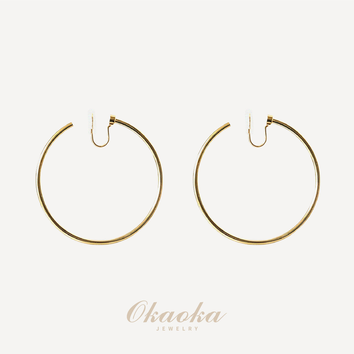 Aura Minimal Gold Hoop Clip On Earrings