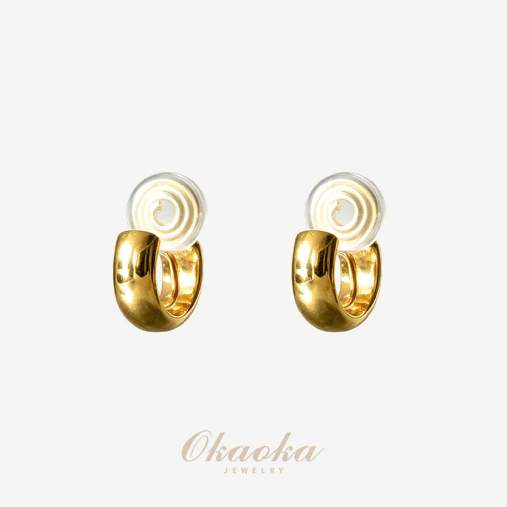 Twisted Hoop Clip On Earrings – Minimal Gold No Piercing Earrings