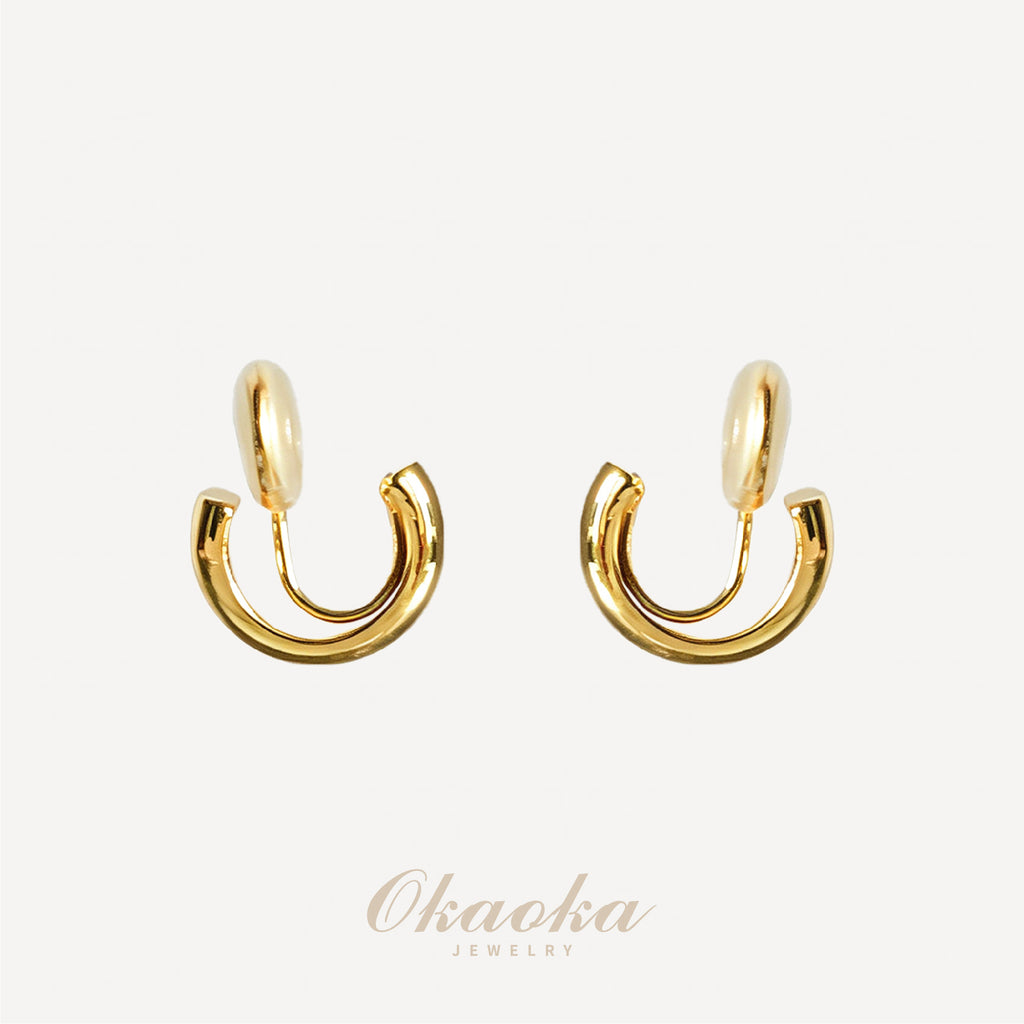 Twisted Hoop Clip On Earrings – Minimal Gold No Piercing Earrings