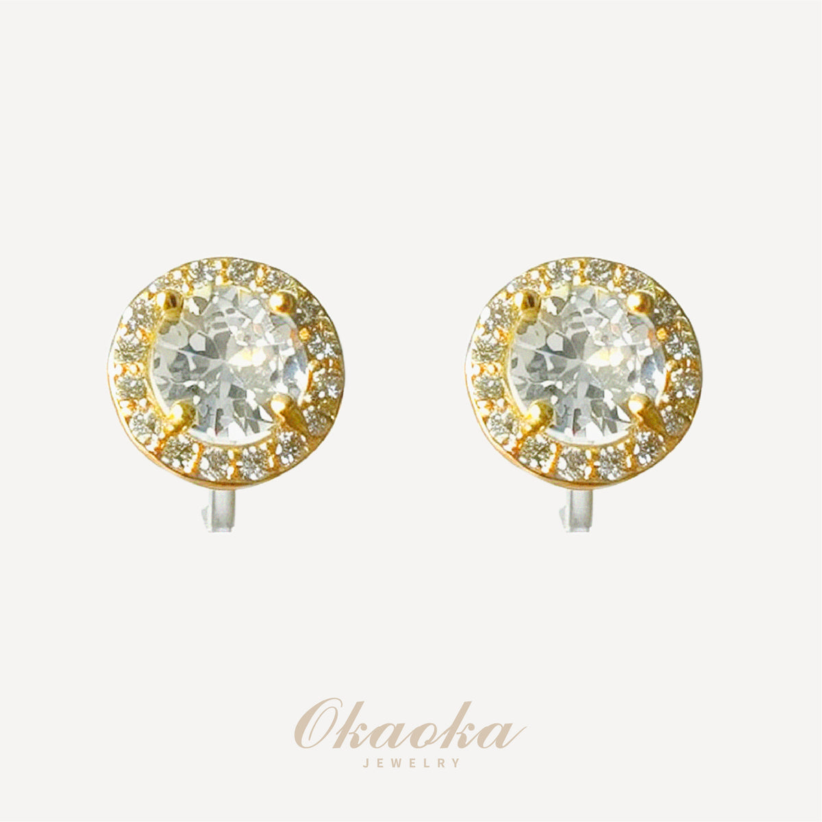 Luna Crystal Halo Clip On Earrings