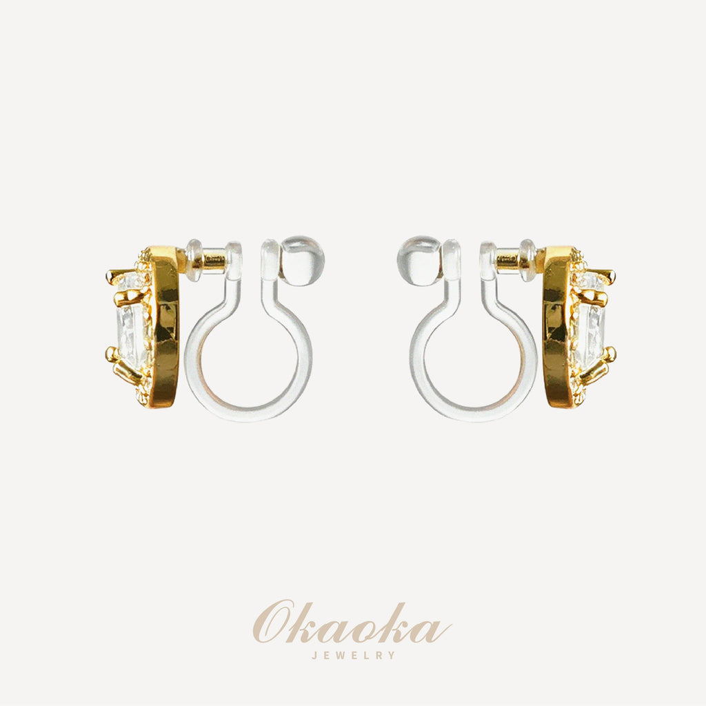 Luna Crystal Halo Clip On Earrings