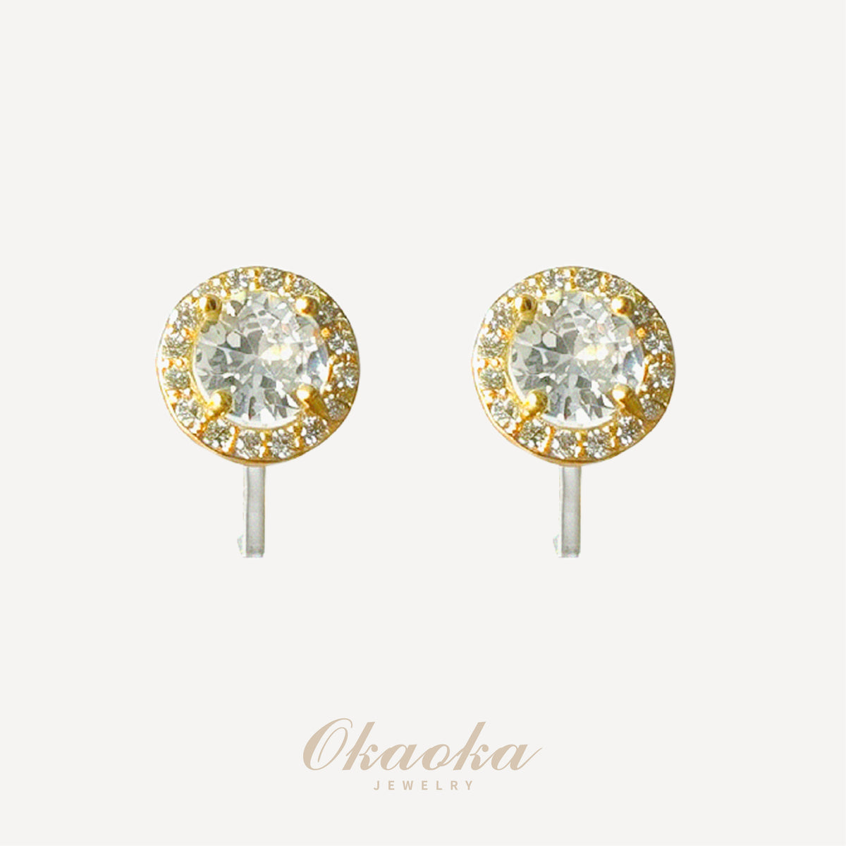 Luna Crystal Halo Clip On Earrings