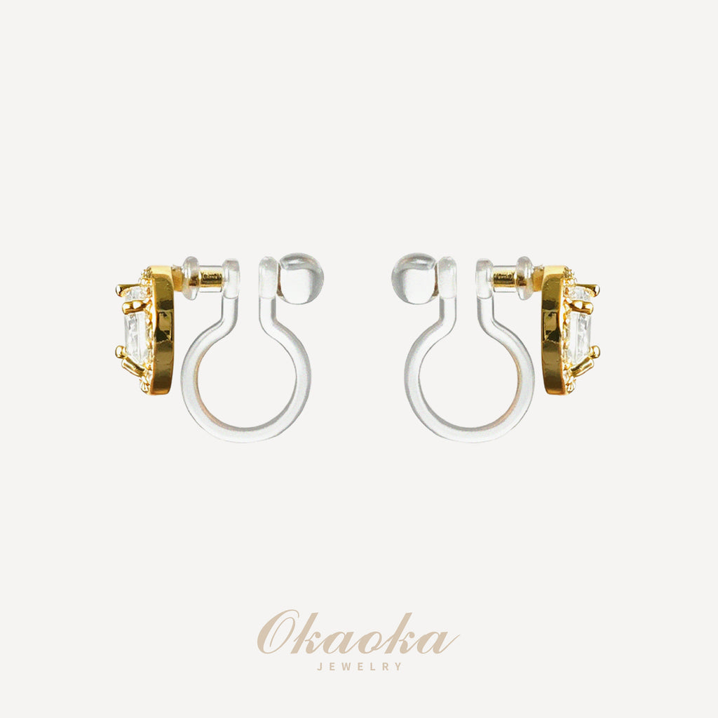 Luna Crystal Halo Clip On Earrings