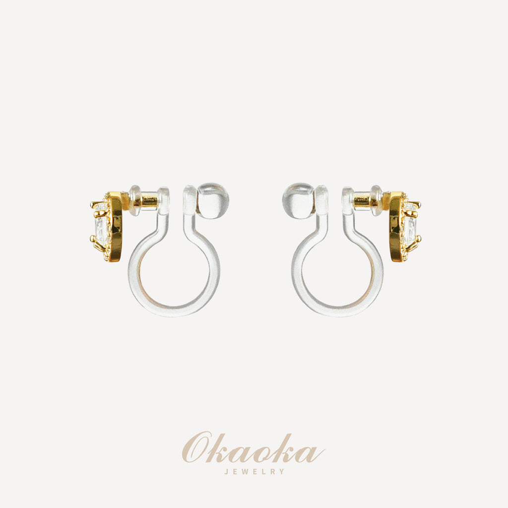 Luna Crystal Halo Clip On Earrings