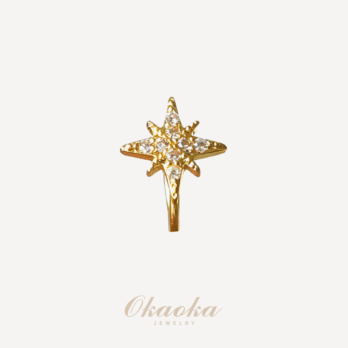 Celestial Star Crystal Ear Cuff – Gold Plated Clip On Earring