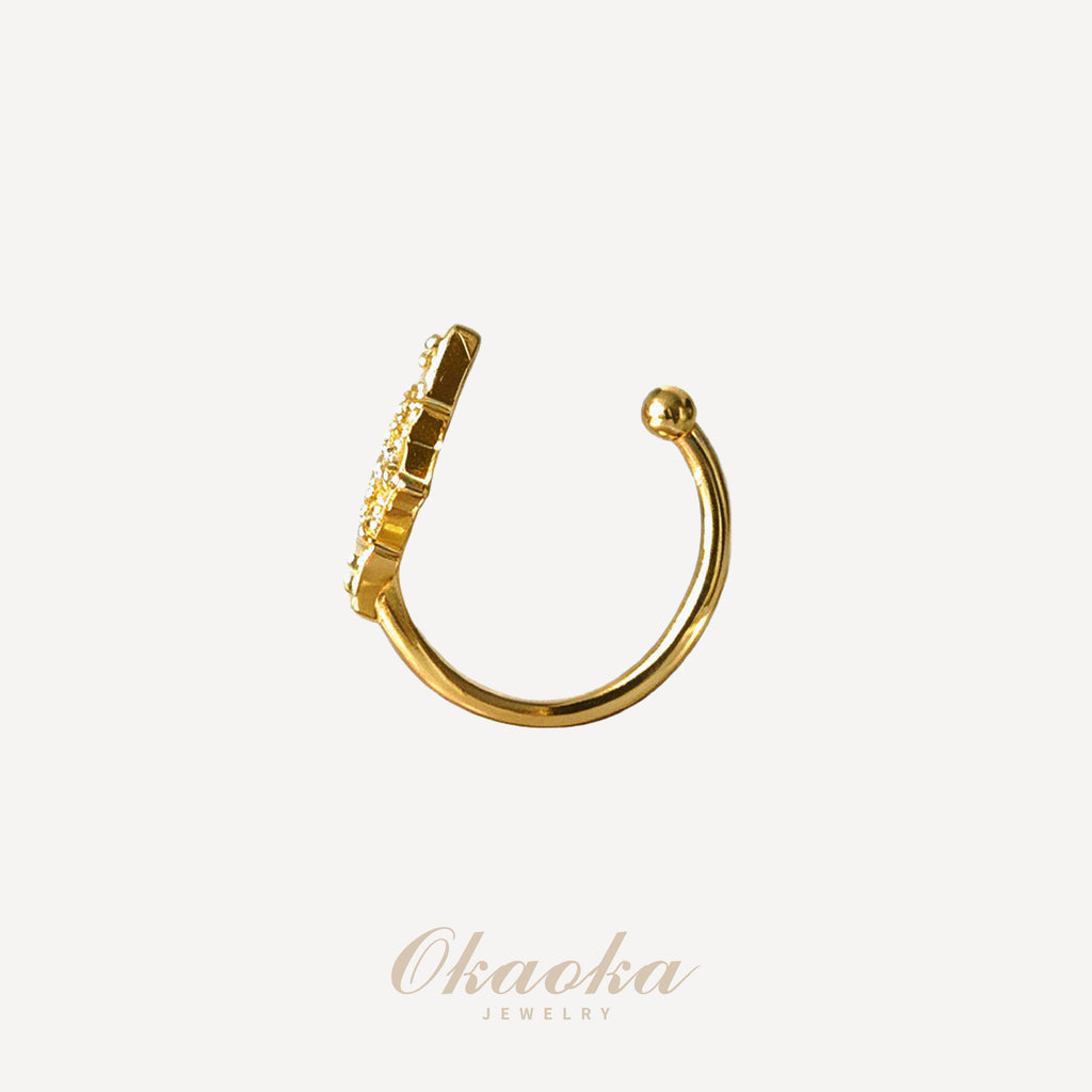 Celestial Star Crystal Ear Cuff – Gold Plated Clip On Earring