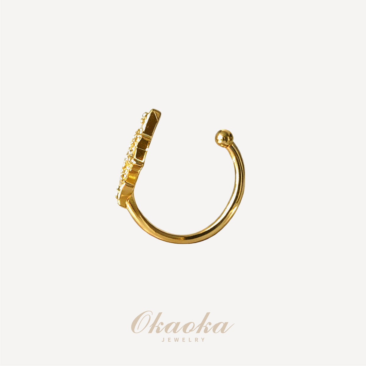 Celestial Star Crystal Ear Cuff – Gold Plated Clip On Earring