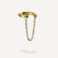 Golden Chain Drop Ear Cuff – Minimalist No Piercing Clip On Earring