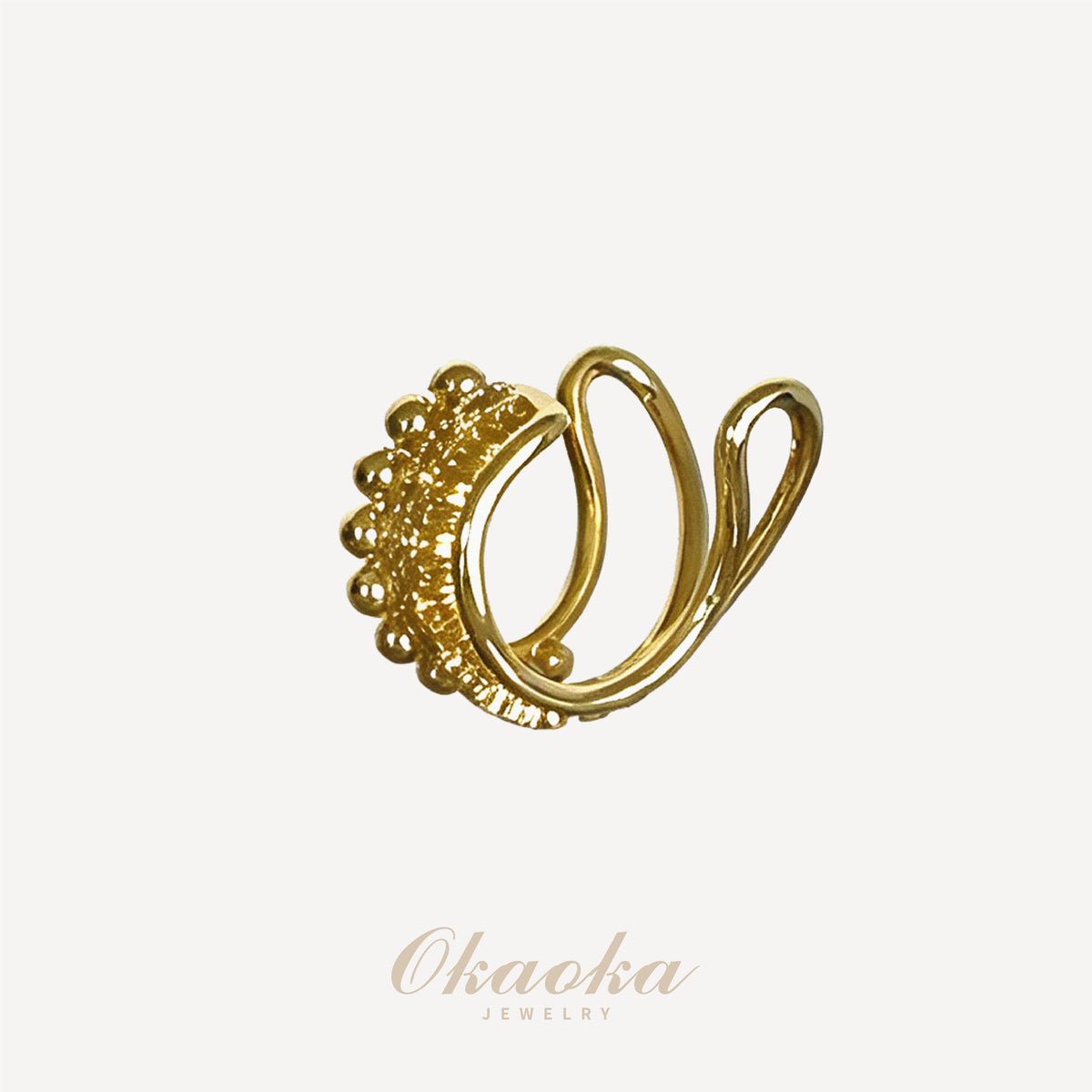 Golden Double Curve Ear Cuff – Minimalist No Piercing Gold Ear Clip