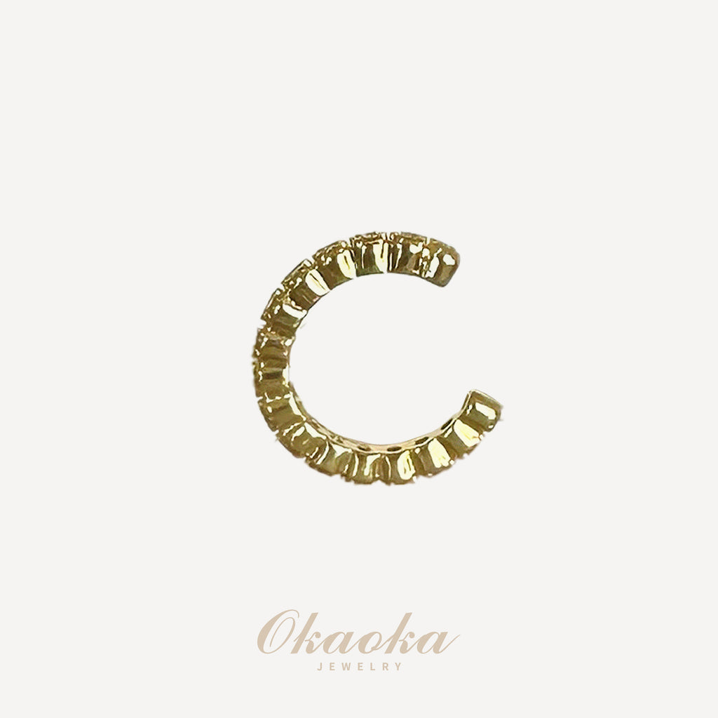 Luna Textured Gold Ear Cuff – Minimalist No Piercing Clip Earring
