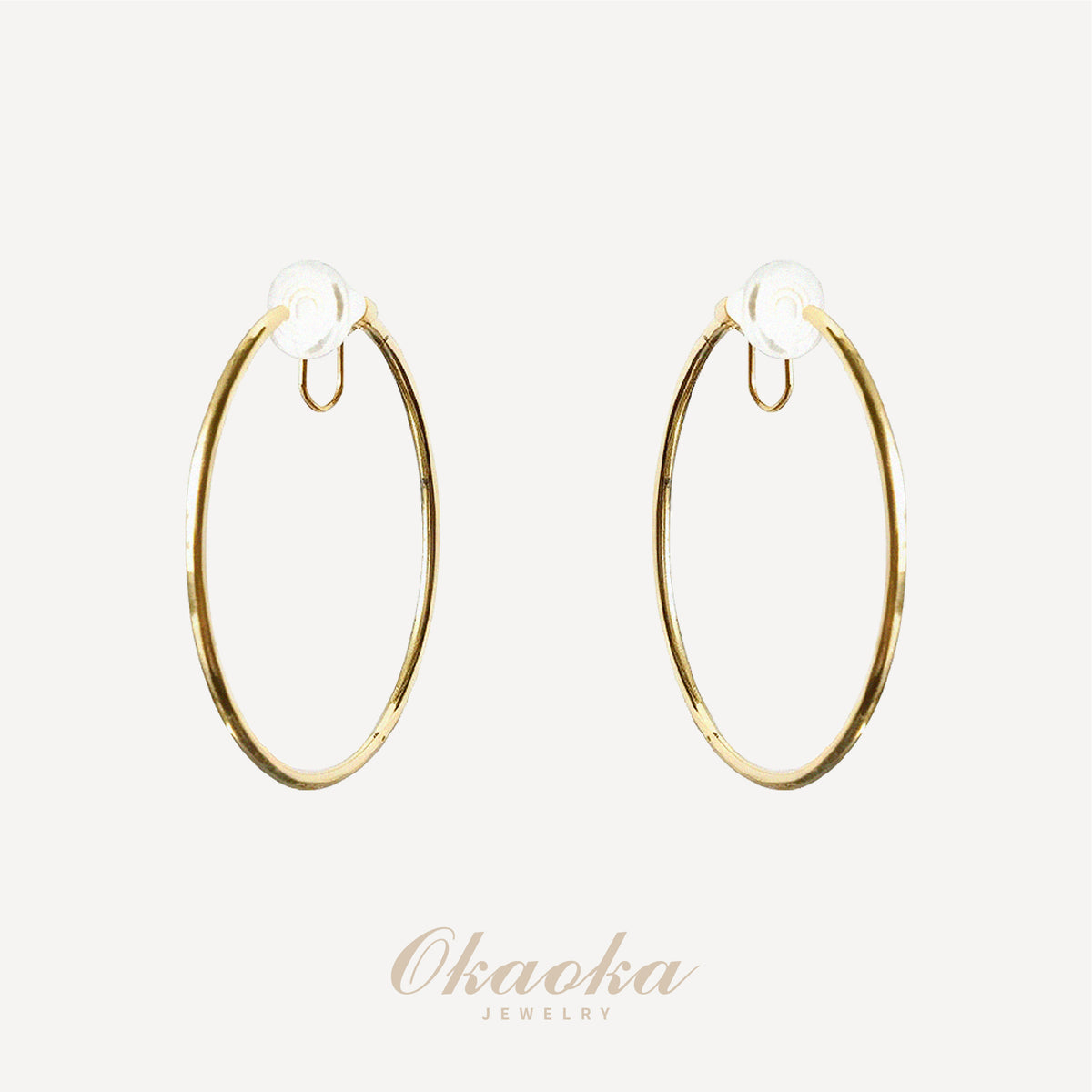 Aura Minimal Gold Hoop Clip On Earrings