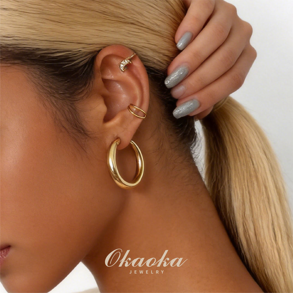 Criss-Cross Gold Ear Cuff | Minimalist Intertwined Stacking Jewelry