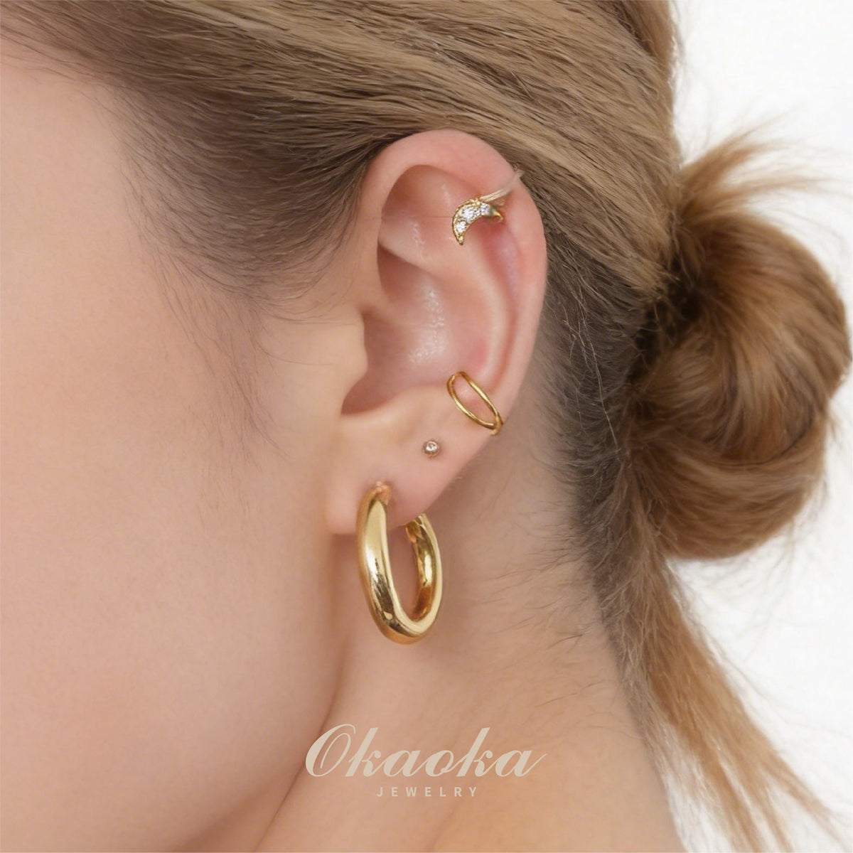 Criss-Cross Gold Ear Cuff | Minimalist Intertwined Stacking Jewelry