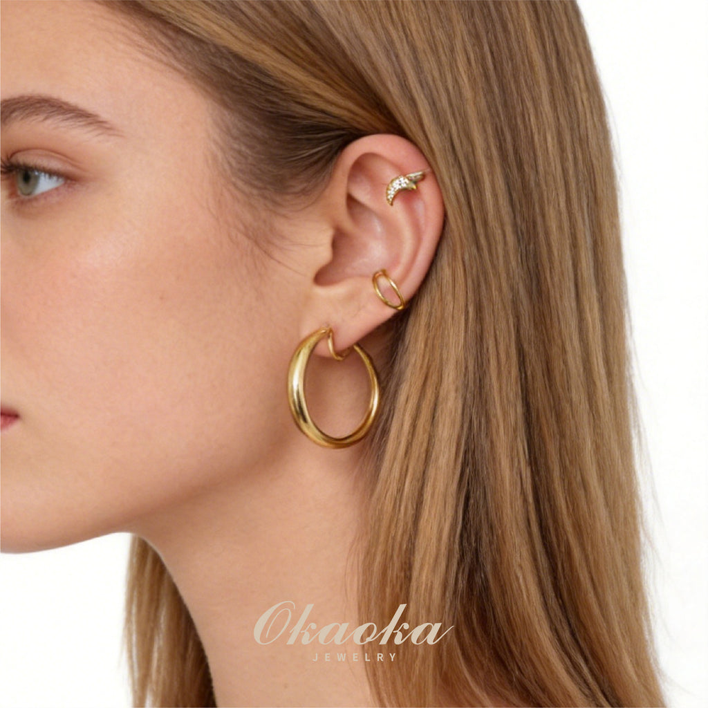 Criss-Cross Gold Ear Cuff | Minimalist Intertwined Stacking Jewelry