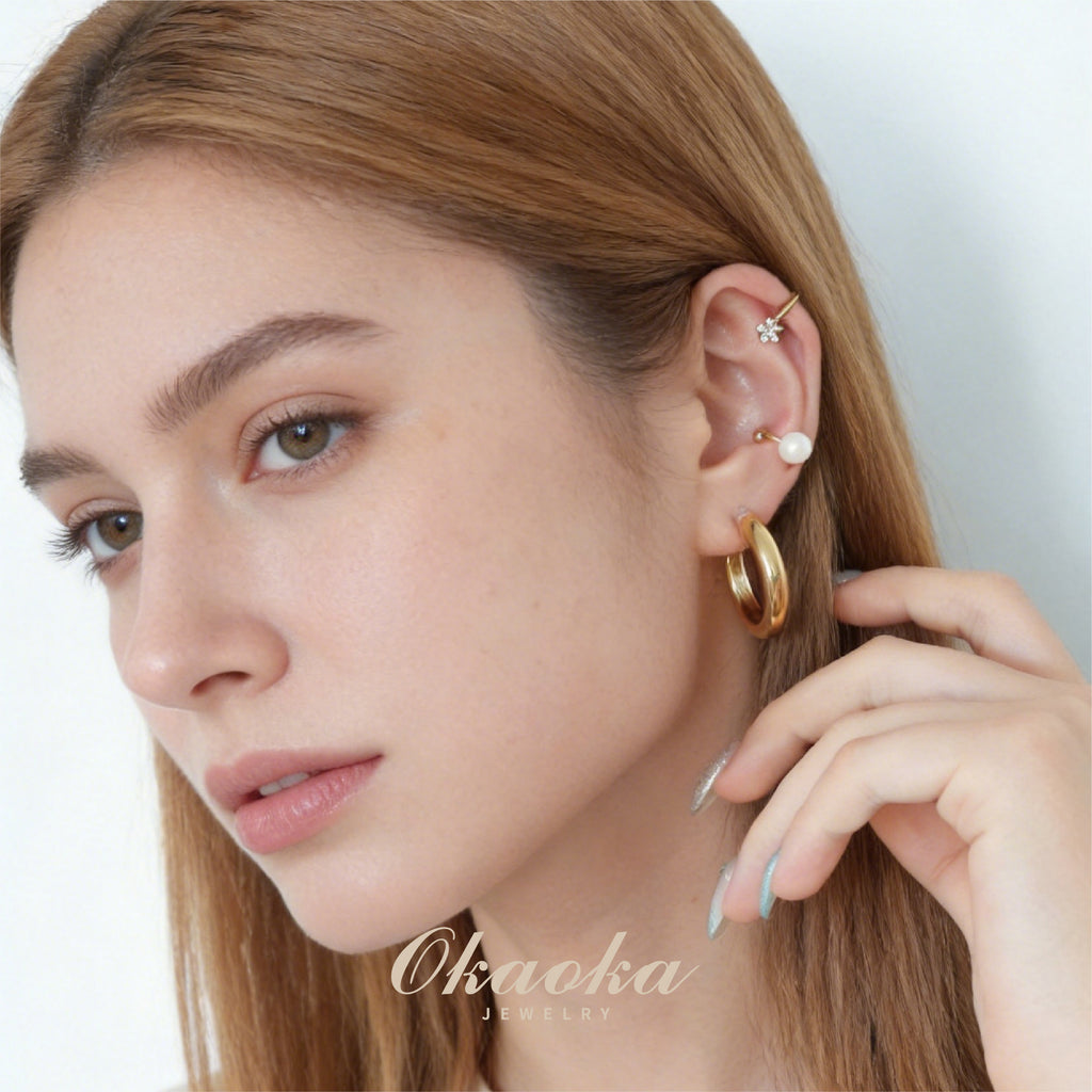 Chunky Gold Hoop Clip-On Earrings | Bold Minimalist Jewelry