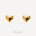 Puffy Heart Minimalist Clip-On Earrings - Gold Plated