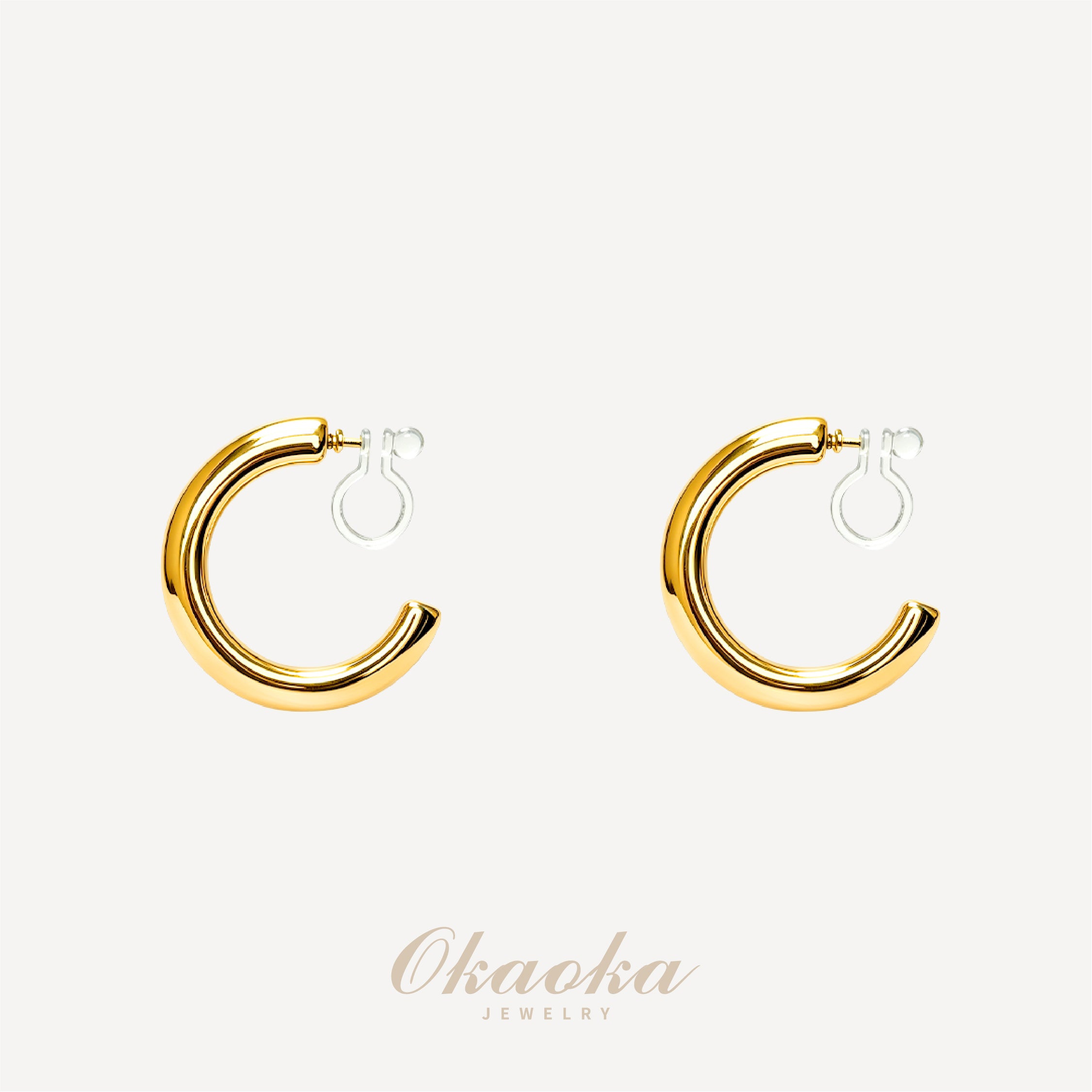 Chunky Gold Hoop Clip-On Earrings | Bold Minimalist Jewelry