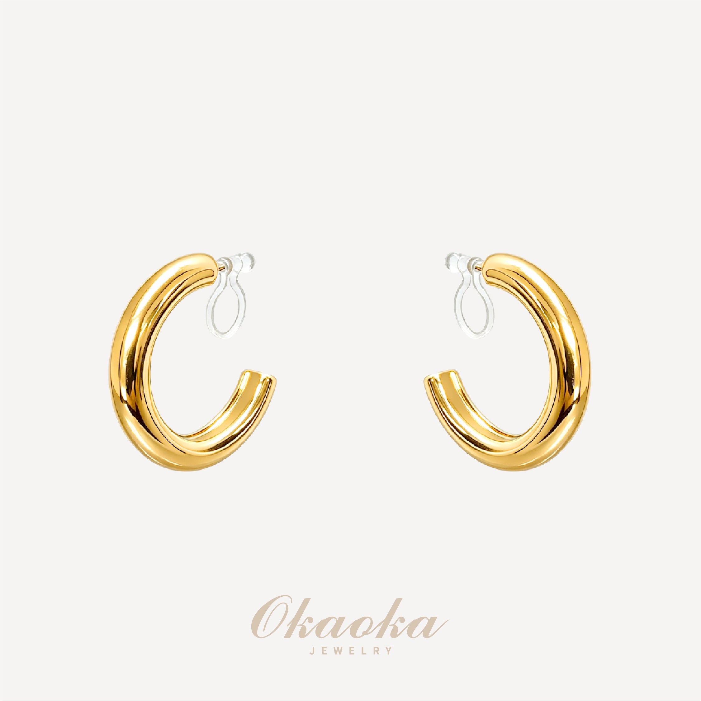 Chunky Gold Hoop Clip-On Earrings | Bold Minimalist Jewelry