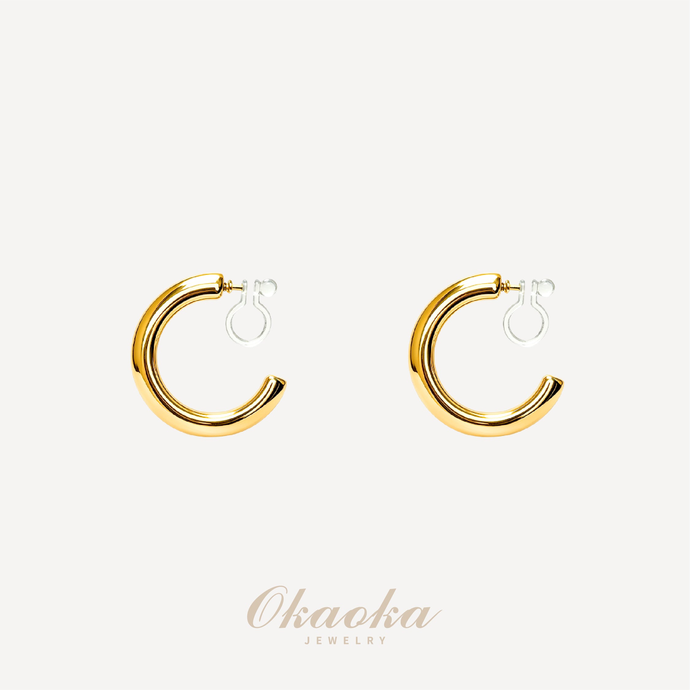 Chunky Gold Hoop Clip-On Earrings | Bold Minimalist Jewelry