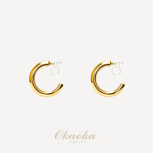 Chunky Gold Hoop Clip-On Earrings | Bold Minimalist Jewelry
