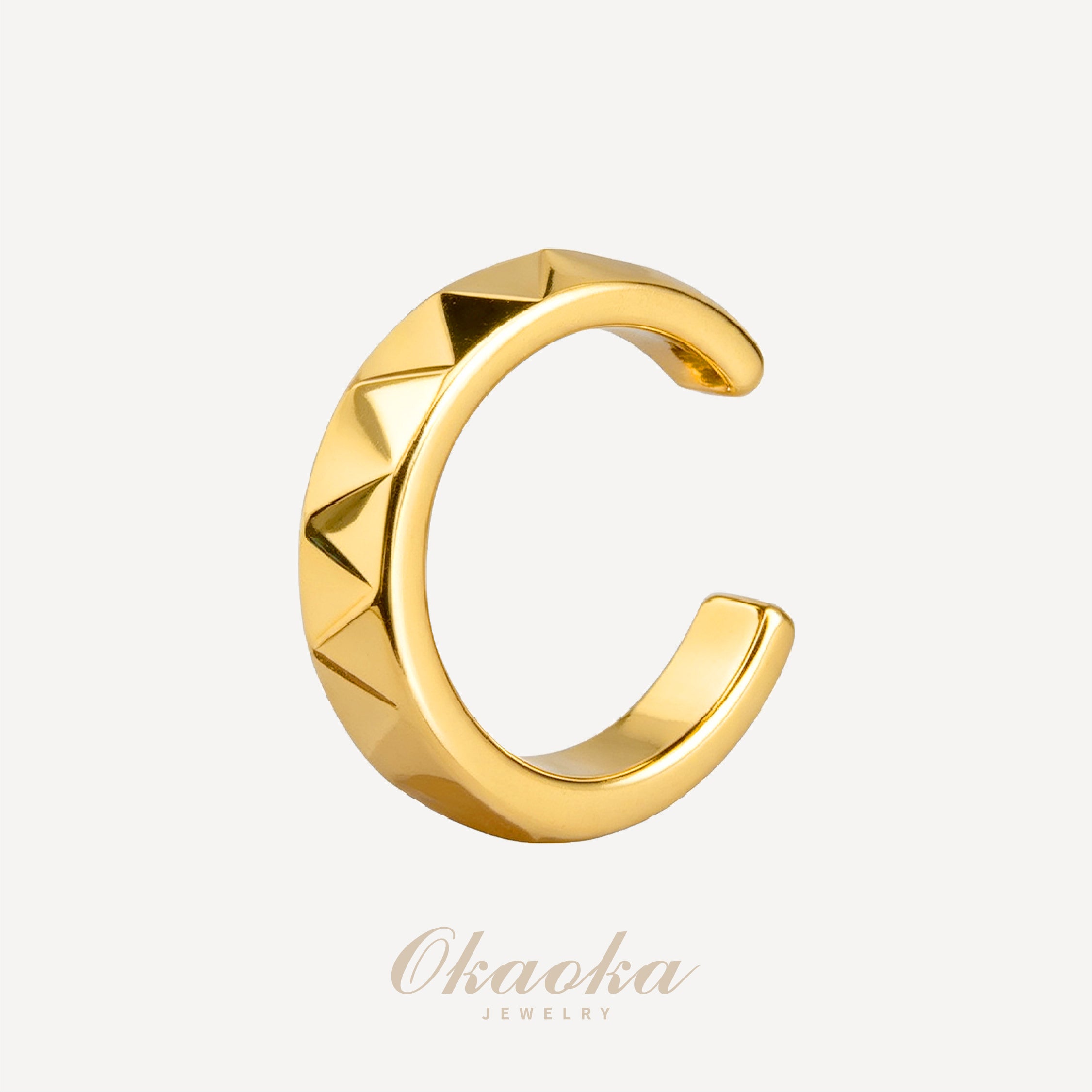 Geometric Studded Gold Ear Cuff | Modern Minimalist Jewelry