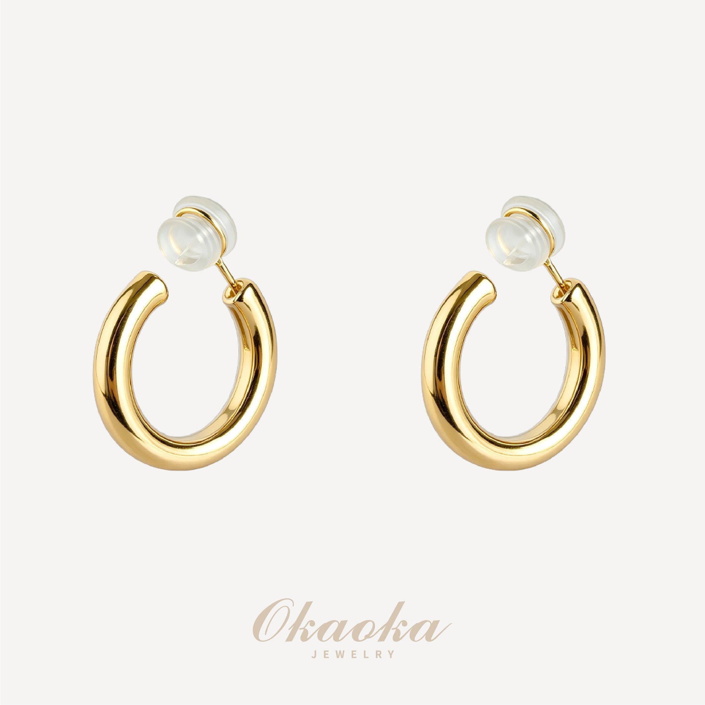 Polished Gold Hoop Clip-Ons | Everyday Minimalist Hoops