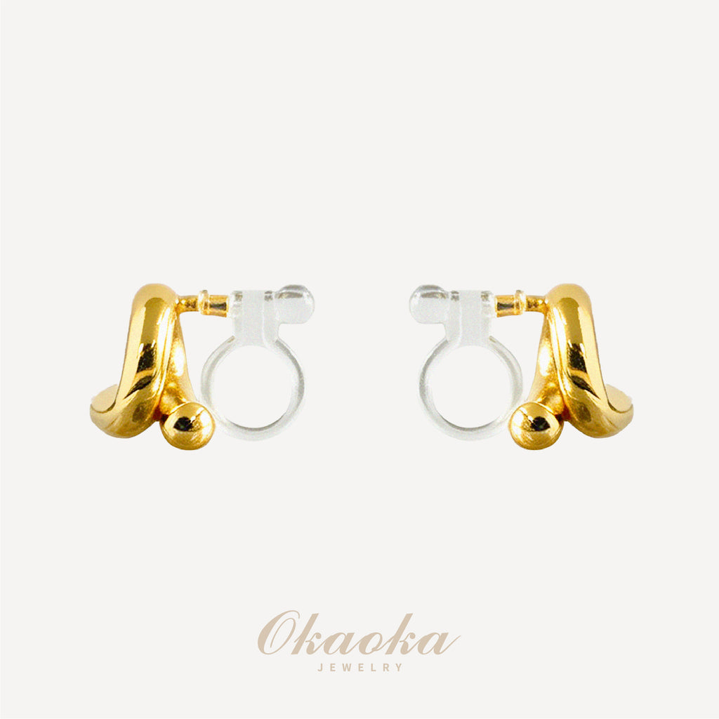 Modern Geometric Loop Clip-On Earrings | Minimalist Gold Statement