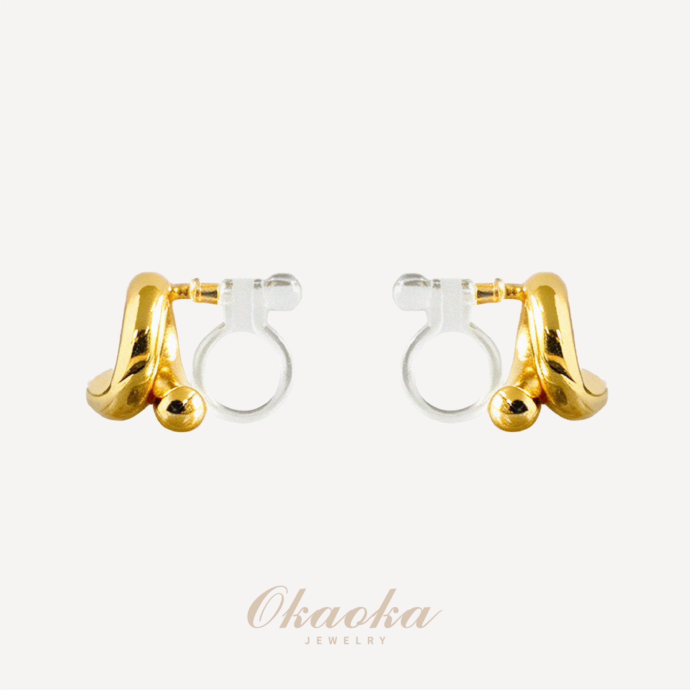 Modern Geometric Loop Clip-On Earrings | Minimalist Gold Statement