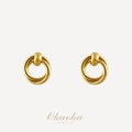 Vintage Double-Ring Gold Clip-On Earrings | Minimalist Chic