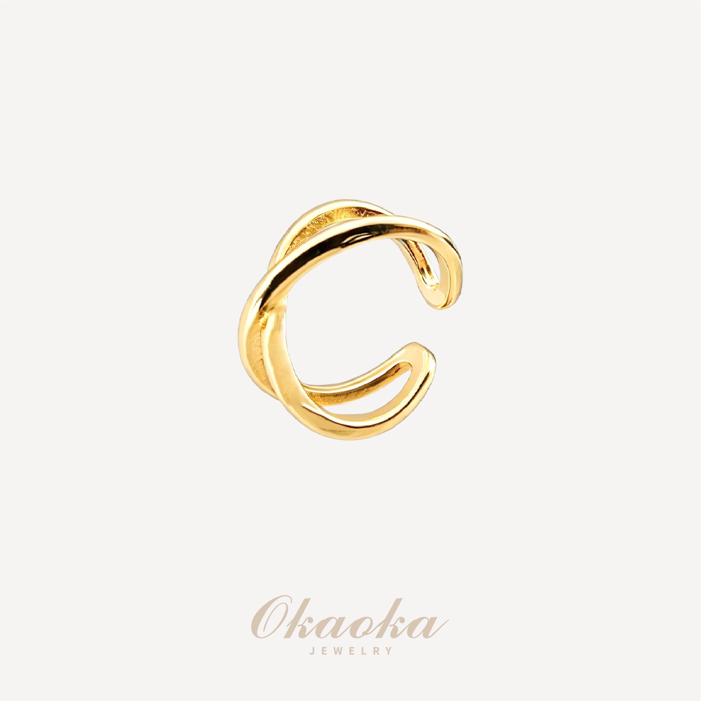 Criss-Cross Gold Ear Cuff | Minimalist Intertwined Stacking Jewelry