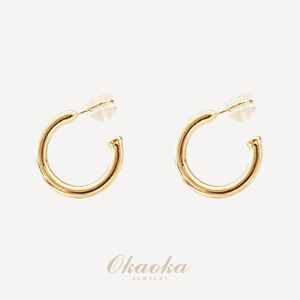 Polished Gold Hoop Clip-Ons | Everyday Minimalist Hoops