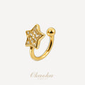 Sparkle Star Crystal Gold Ear Cuff | Minimalist Celestial Jewelry