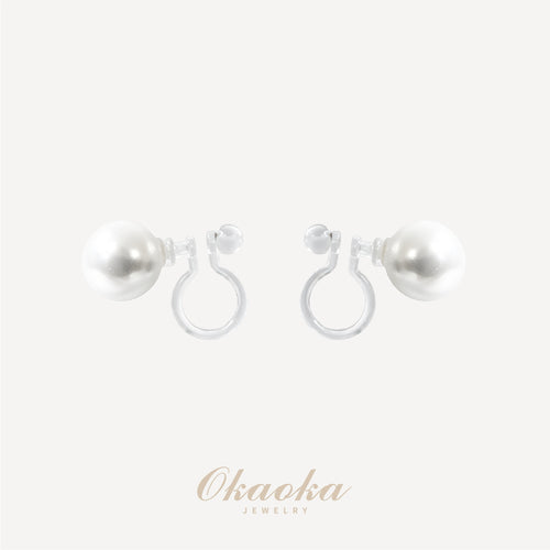 Classic Minimalist Pearl Clip-On Earrings | Invisible Comfort Fit
