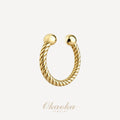 Rope Texture Gold Ear Cuff | Minimalist Twisted Statement Jewelry