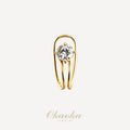 Floating Crystal U-Shaped Ear Cuff | Geometric Minimalist Jewelry