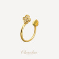 Dainty Clover Crystal Gold Ear Cuff | Minimalist Stacking Accessory