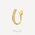 Crystal Line Minimalist Ear Cuff | Sleek Gold Stacking Jewelry